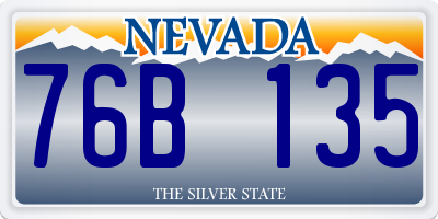 NV license plate 76B135