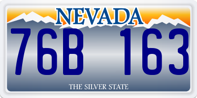 NV license plate 76B163