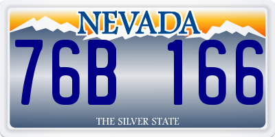 NV license plate 76B166