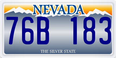 NV license plate 76B183