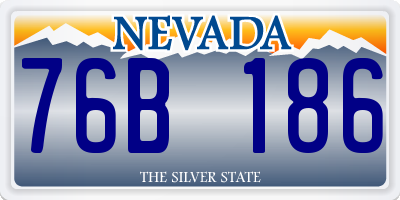 NV license plate 76B186