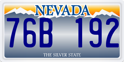 NV license plate 76B192