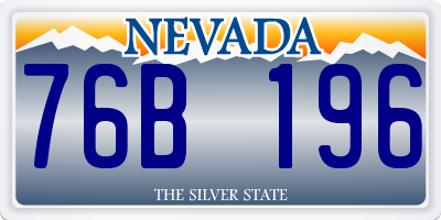 NV license plate 76B196