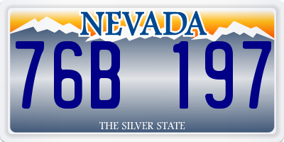 NV license plate 76B197