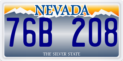 NV license plate 76B208