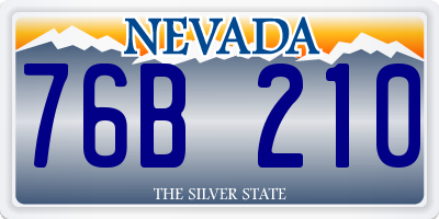 NV license plate 76B210