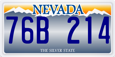 NV license plate 76B214