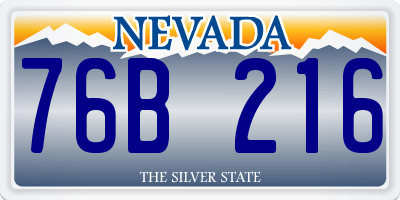 NV license plate 76B216