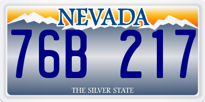 NV license plate 76B217