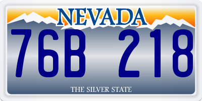 NV license plate 76B218