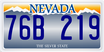 NV license plate 76B219