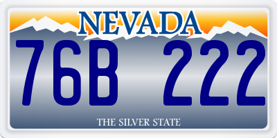 NV license plate 76B222
