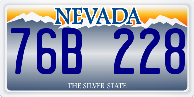 NV license plate 76B228