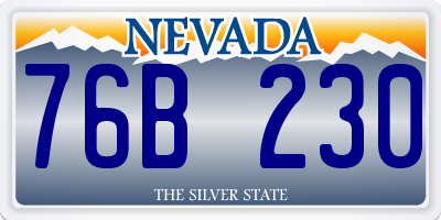 NV license plate 76B230