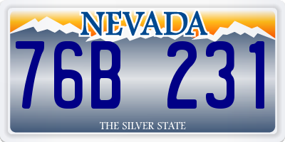 NV license plate 76B231