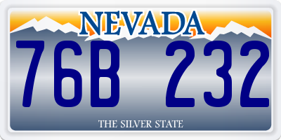 NV license plate 76B232