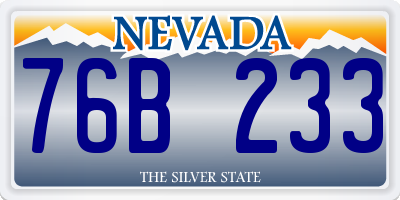 NV license plate 76B233