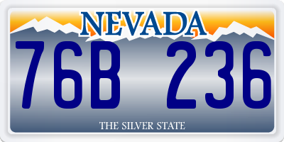 NV license plate 76B236