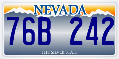 NV license plate 76B242