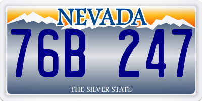 NV license plate 76B247