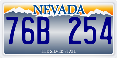 NV license plate 76B254