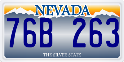 NV license plate 76B263