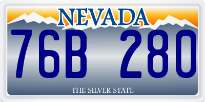NV license plate 76B280