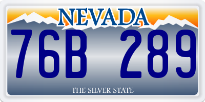 NV license plate 76B289