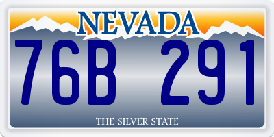 NV license plate 76B291