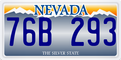 NV license plate 76B293