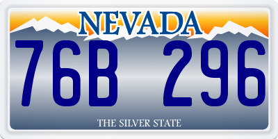 NV license plate 76B296