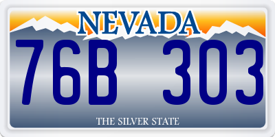 NV license plate 76B303
