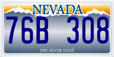 NV license plate 76B308