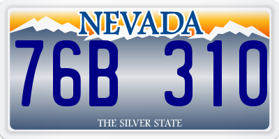 NV license plate 76B310