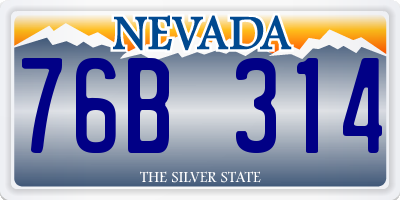 NV license plate 76B314