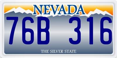 NV license plate 76B316