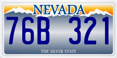 NV license plate 76B321