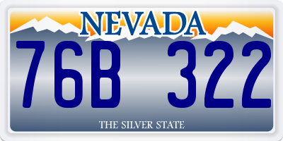 NV license plate 76B322