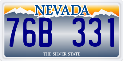 NV license plate 76B331