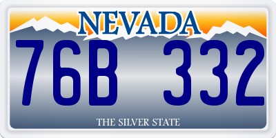 NV license plate 76B332