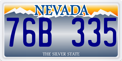 NV license plate 76B335