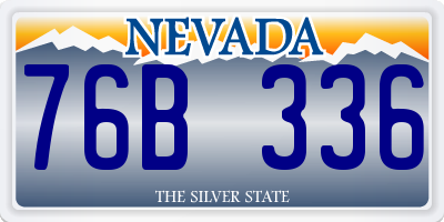 NV license plate 76B336