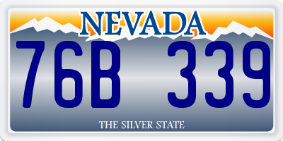 NV license plate 76B339