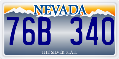 NV license plate 76B340