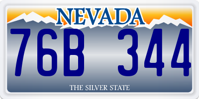 NV license plate 76B344