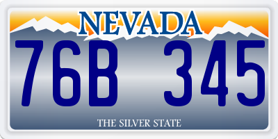 NV license plate 76B345