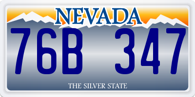 NV license plate 76B347