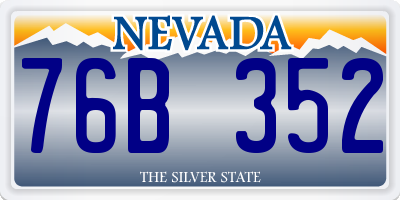 NV license plate 76B352