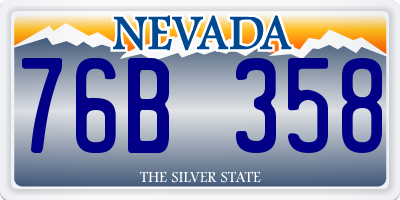 NV license plate 76B358