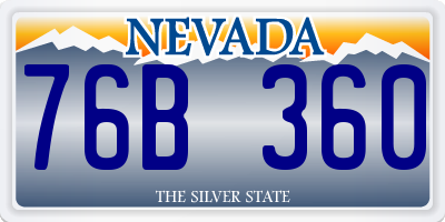 NV license plate 76B360